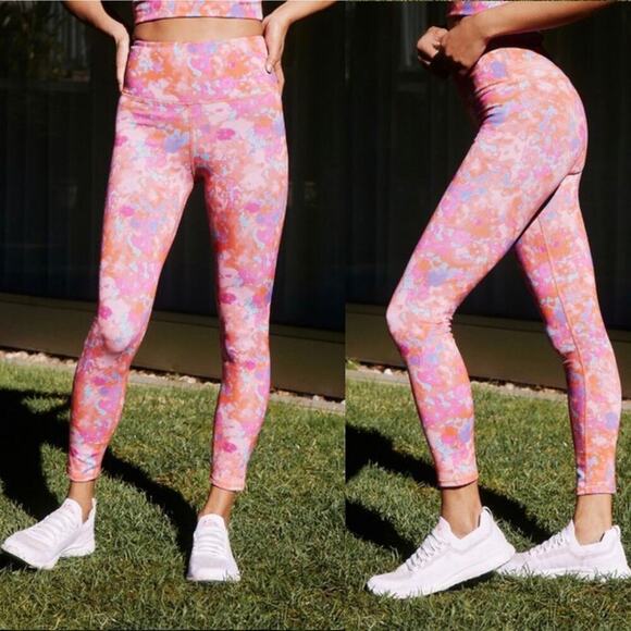 Anthropologie Daily Practice floral high waisted 28 inch leggings size small - Picture 1 of 8